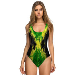 Women's American Flag One-Piece Swimsuit, Patriotic Print Swimwear PQ155