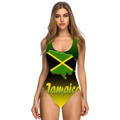 Women's American Flag One-Piece Swimsuit, Patriotic Print Swimwear PQ155