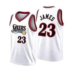 King James Basketball Jersey Philadelphia Basketball Fan Apparel 76ers Kits PQ-PH023