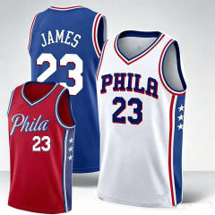 King James Basketball Jersey Philadelphia Basketball Fan Apparel 76ers Kits PQ-PH023