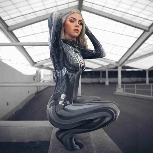 White Widow Cosplay Costume, Women Spiderman Jumpsuit PQ200809