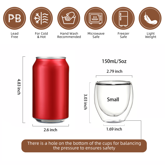 Double Walled Espresso Cups - 150mL（TB5）| GnGlass