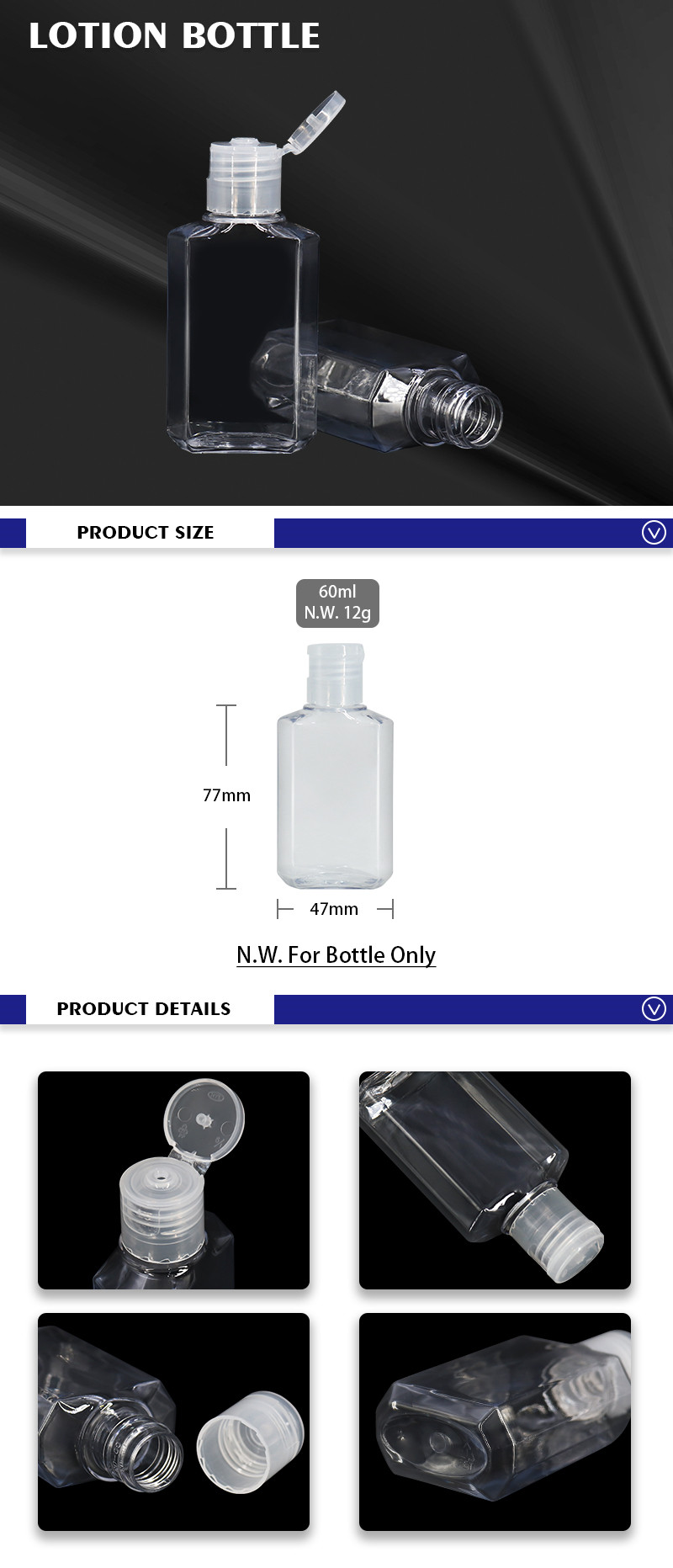 60ml Hand Sanitizer Gel Bottle