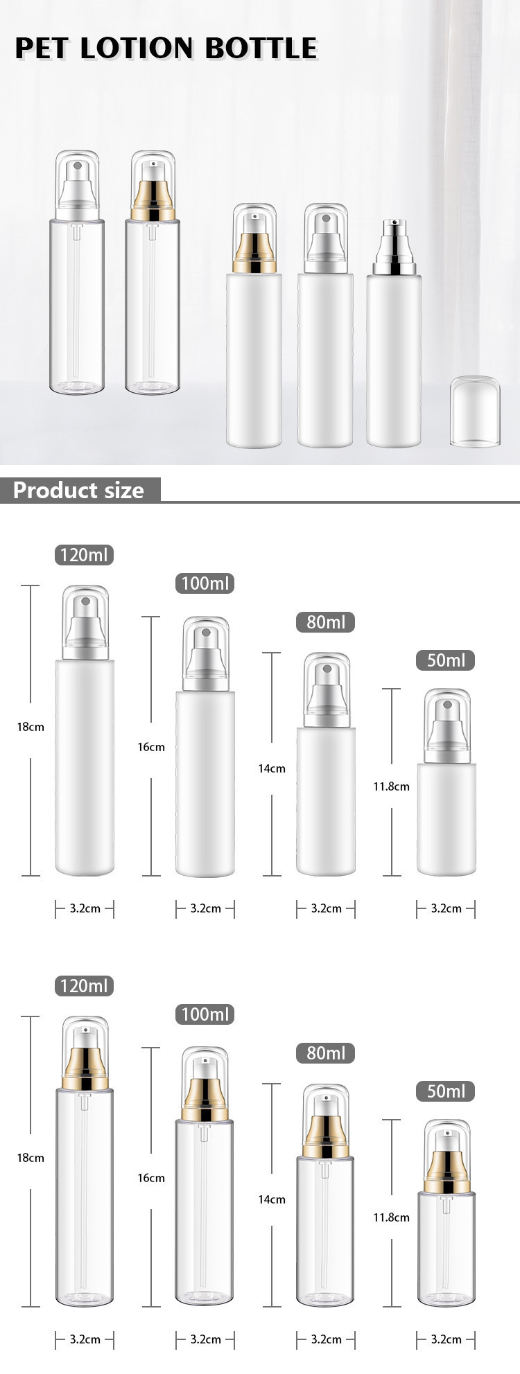 Empty Lotion Bottle For Skincare Packaging