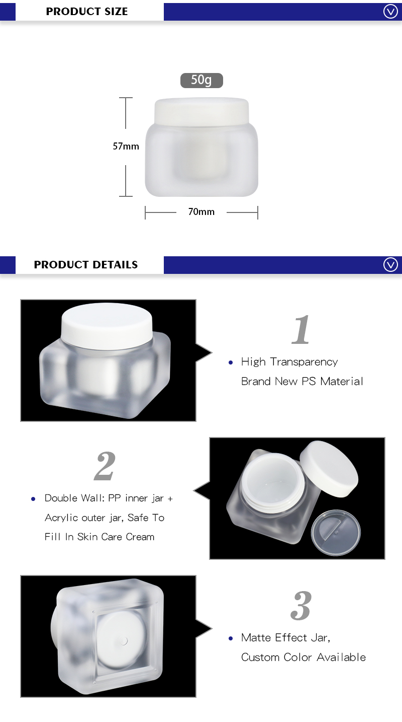 Empty Plastic Skincare Face Cream Jars