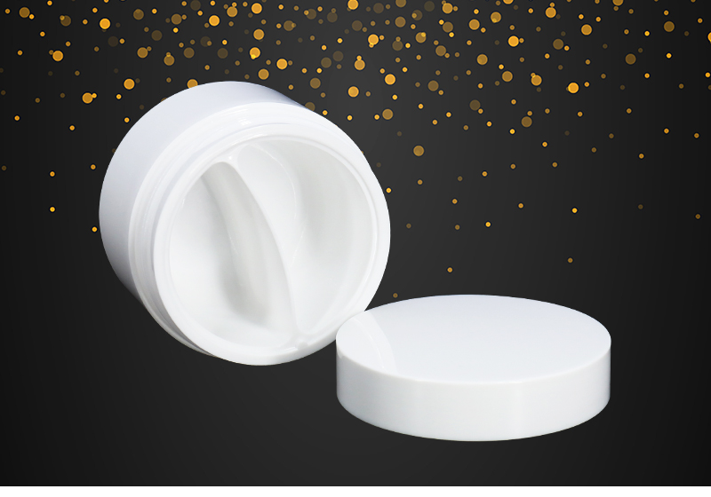 White Emty Dual Chamber PET Jar