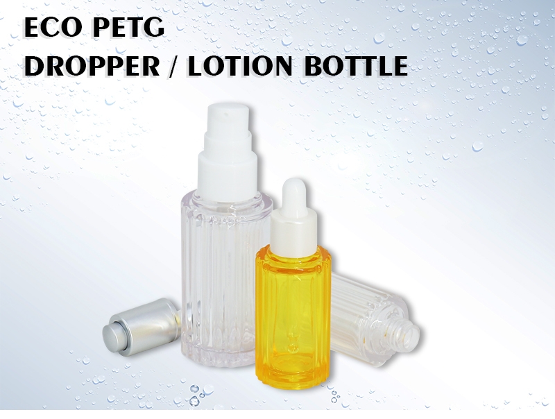 Clear Flat Round PETG Bottle with Dropper