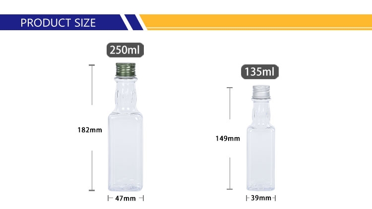 Special Long Neck Square Clear Shampoo Lotion Bottle