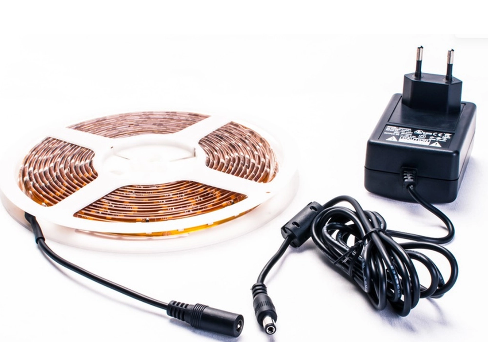 Close view of low voltage LED strip lighting module