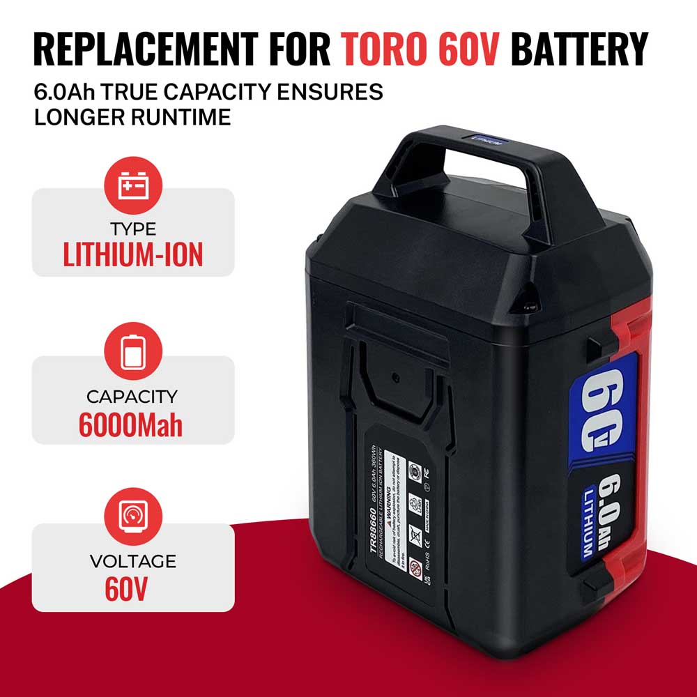 Toro 60V Battery Replacement: 2x Runtime for Flex Force 60V Tools | ShunTongDa Battery