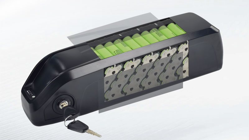 Hailong Style Ebike Battery isolated on a white background