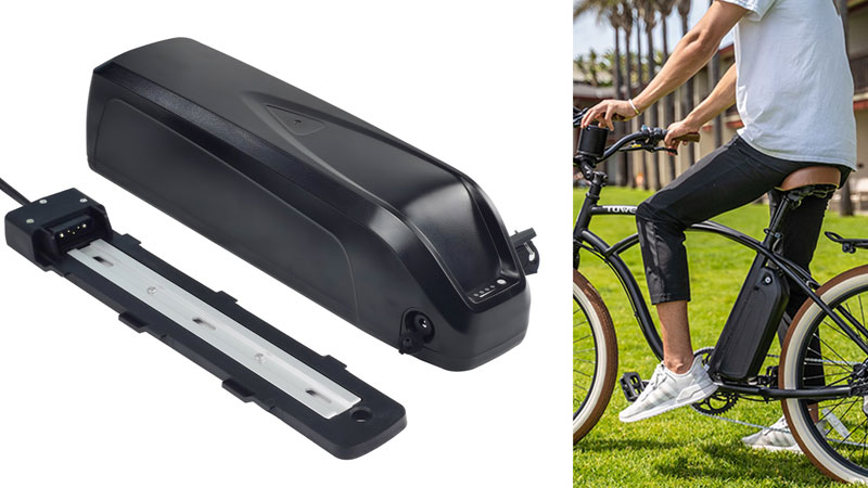 Rad Power Bike Battery mounted on a RadRover ebike