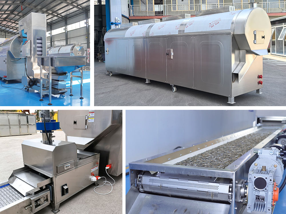 Automatic nut roasting production line