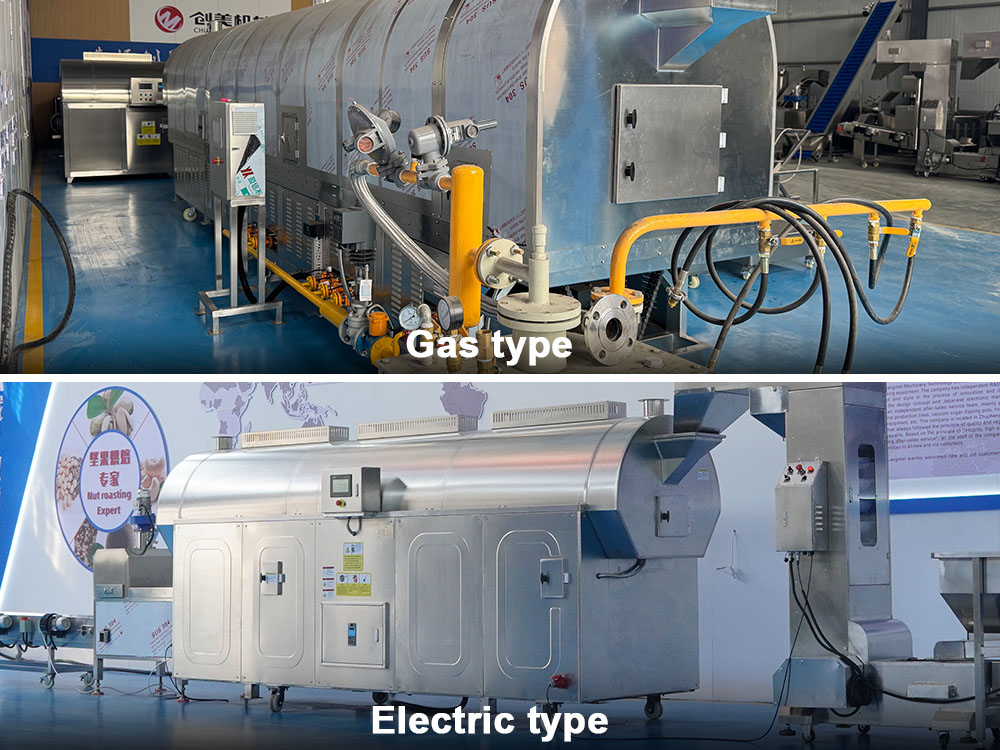 Automatic nut roasting line