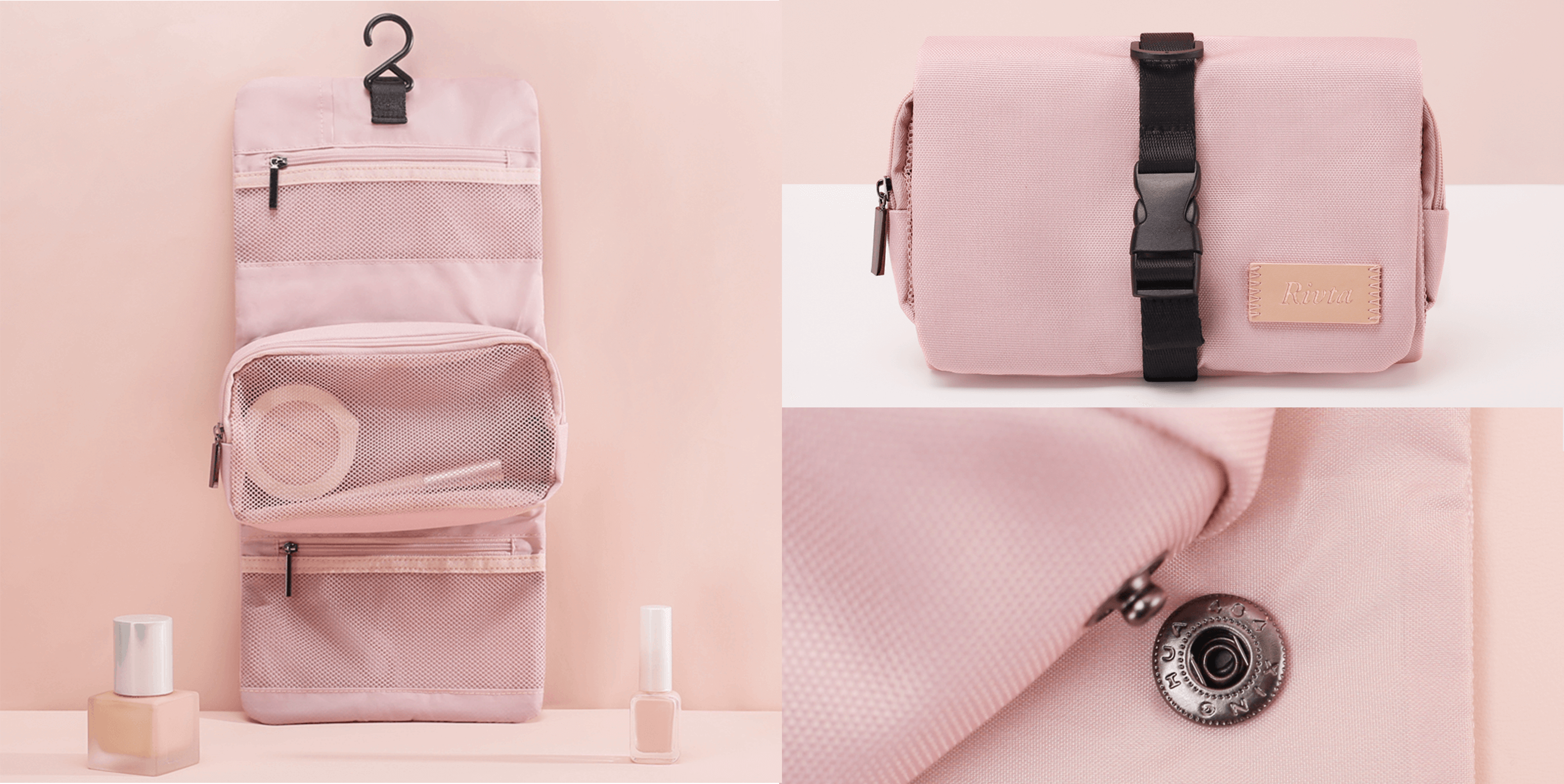 Smart and Sensory Packaging Design A beautifully designed cosmetic bag that showcases a unique texture and a smart, multi-functional interior.
