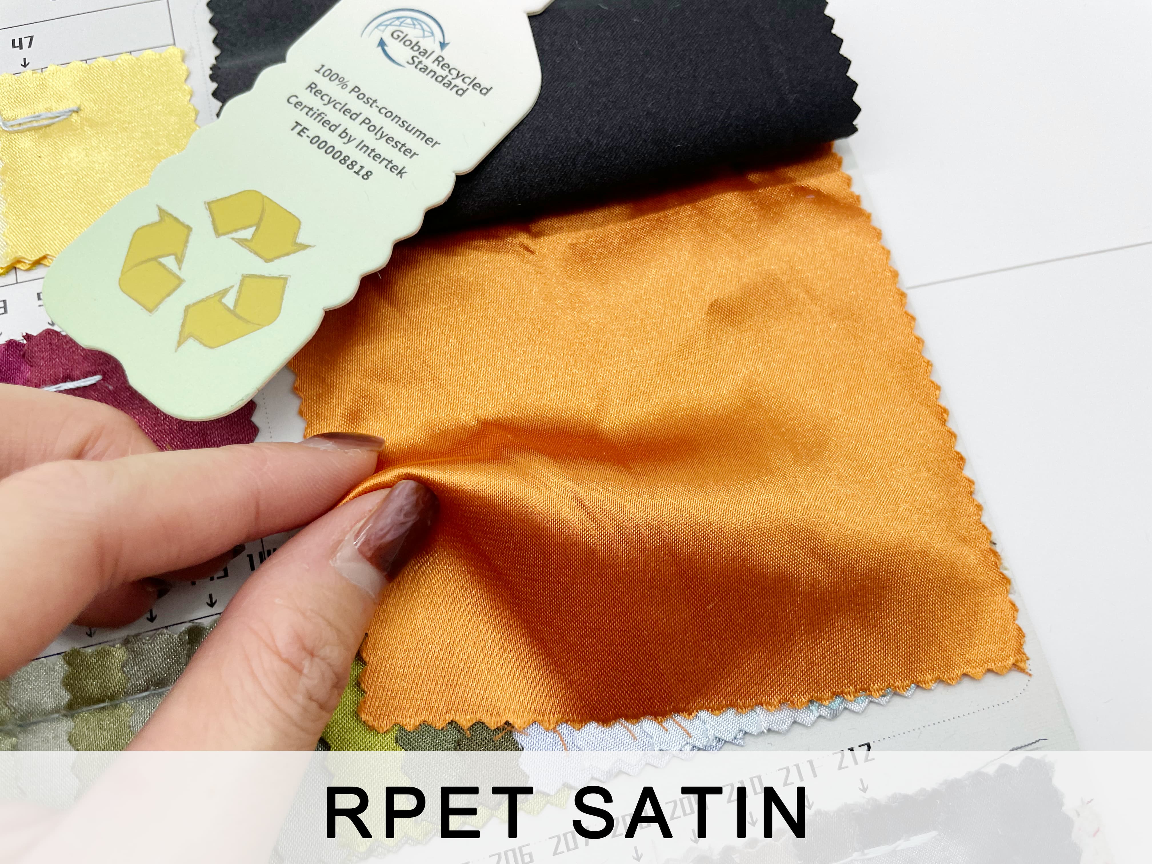 RPET Satin Fabric Close Up