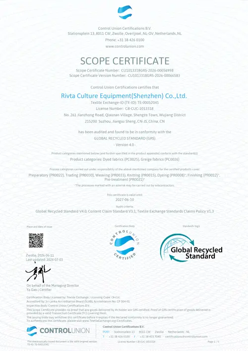 GRS - Global Recycled Standard GRS - Global Recycled Standard