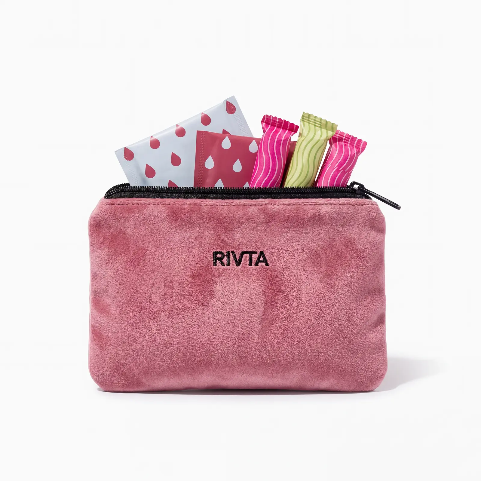 Custom rPET velvet period pouches