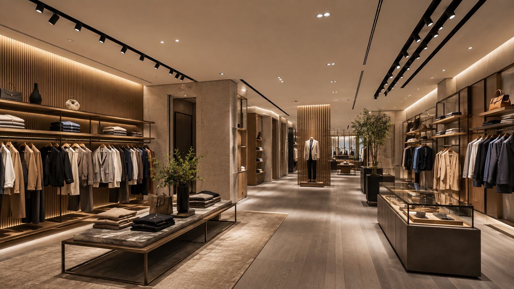 retail lighting solution for modern fashion store