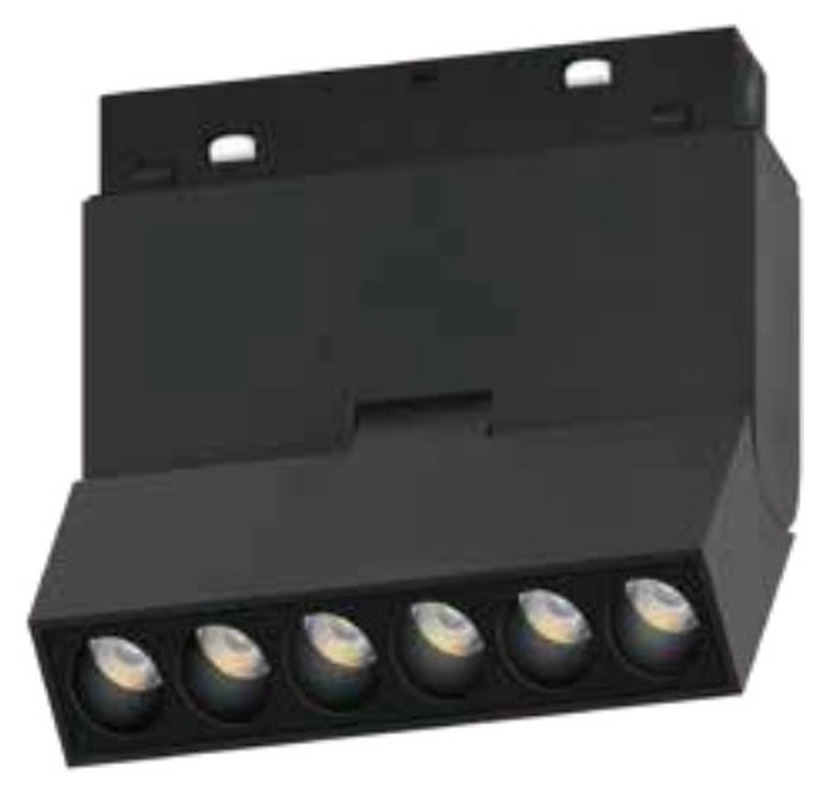 HS-CX003-6T 48V magnetic track bar spotlight in black: 6W, 112 mm body with five lens apertures
