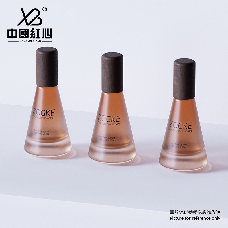 20ml frosted conical glass bottles with wooden-look caps