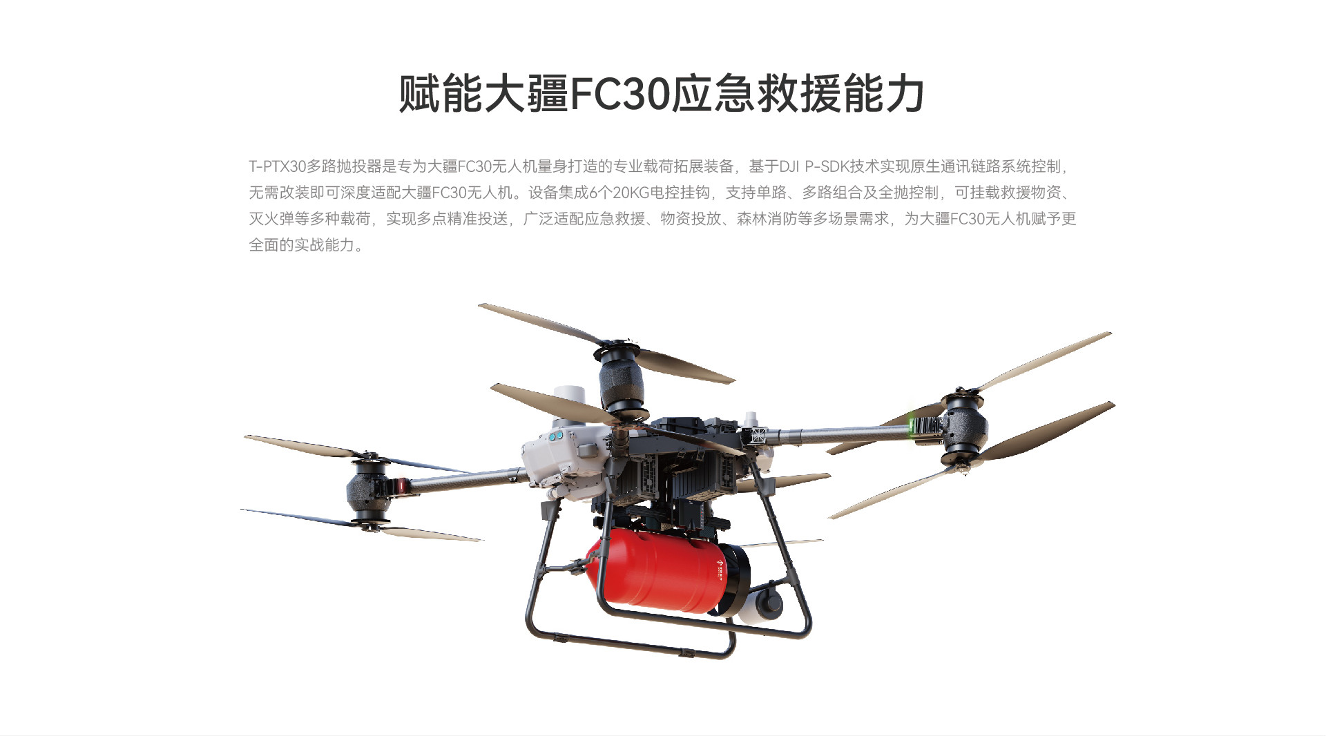 T-PTX30 赋能大疆 FC30 应急救援能力