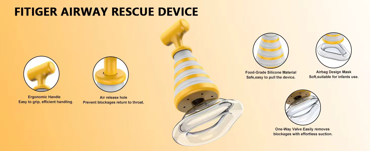 Fitiger anti choking suction device parts with handle air release hole and mask