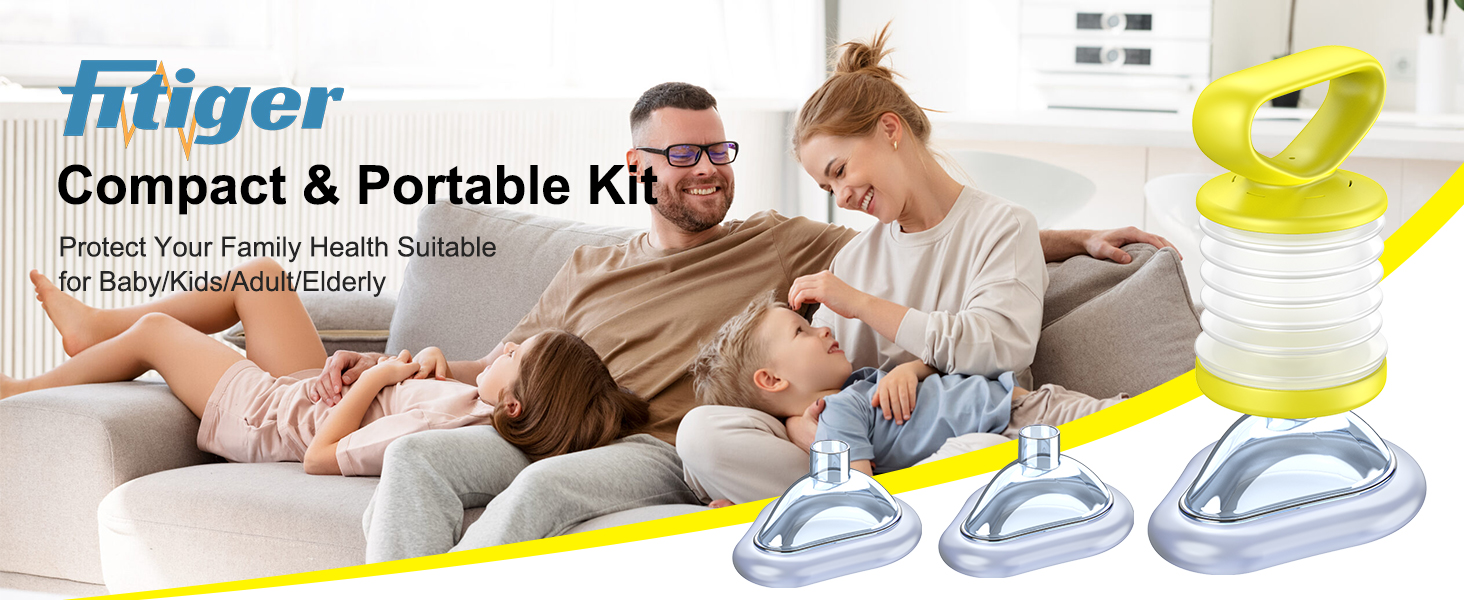 Fitiger LifoVox yellow anti choking suction device home kit with clear masks