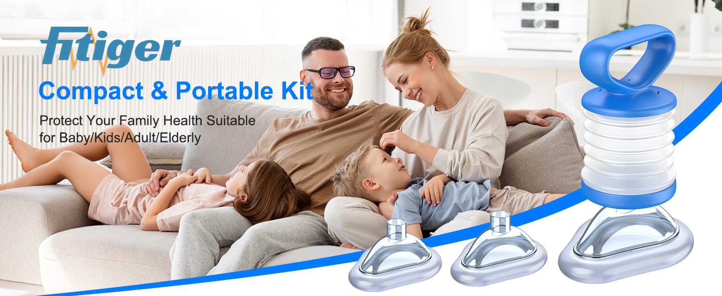 Fitiger LifoVox blue anti choking suction device home kit with clear masks