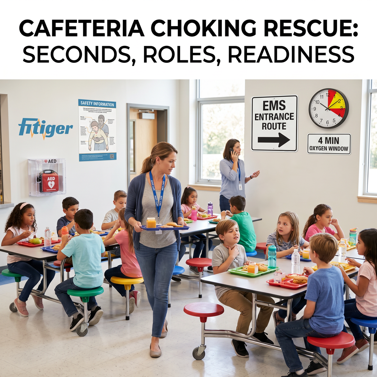 Cafeteria choking rescue school readiness