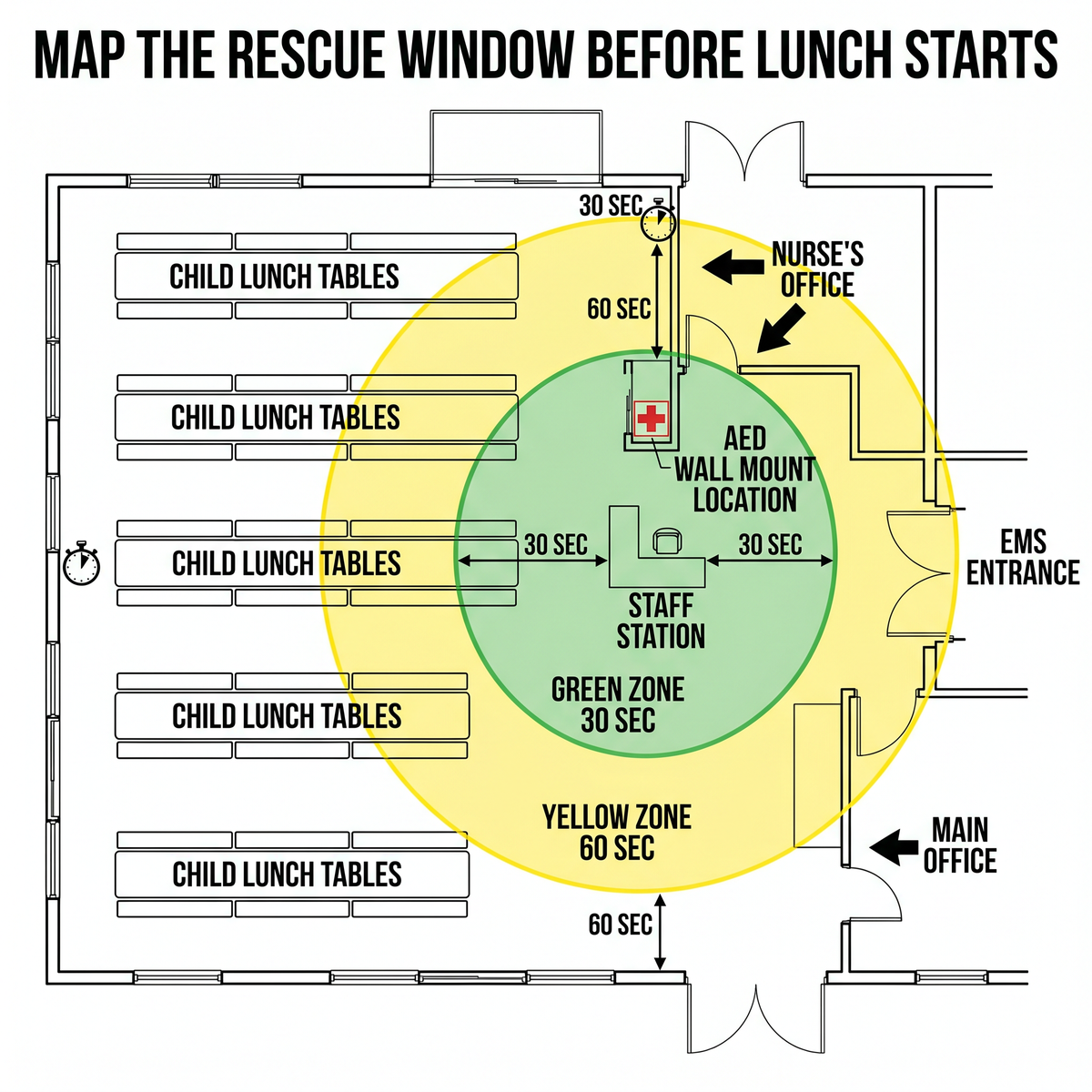Cafeteria rescue window map