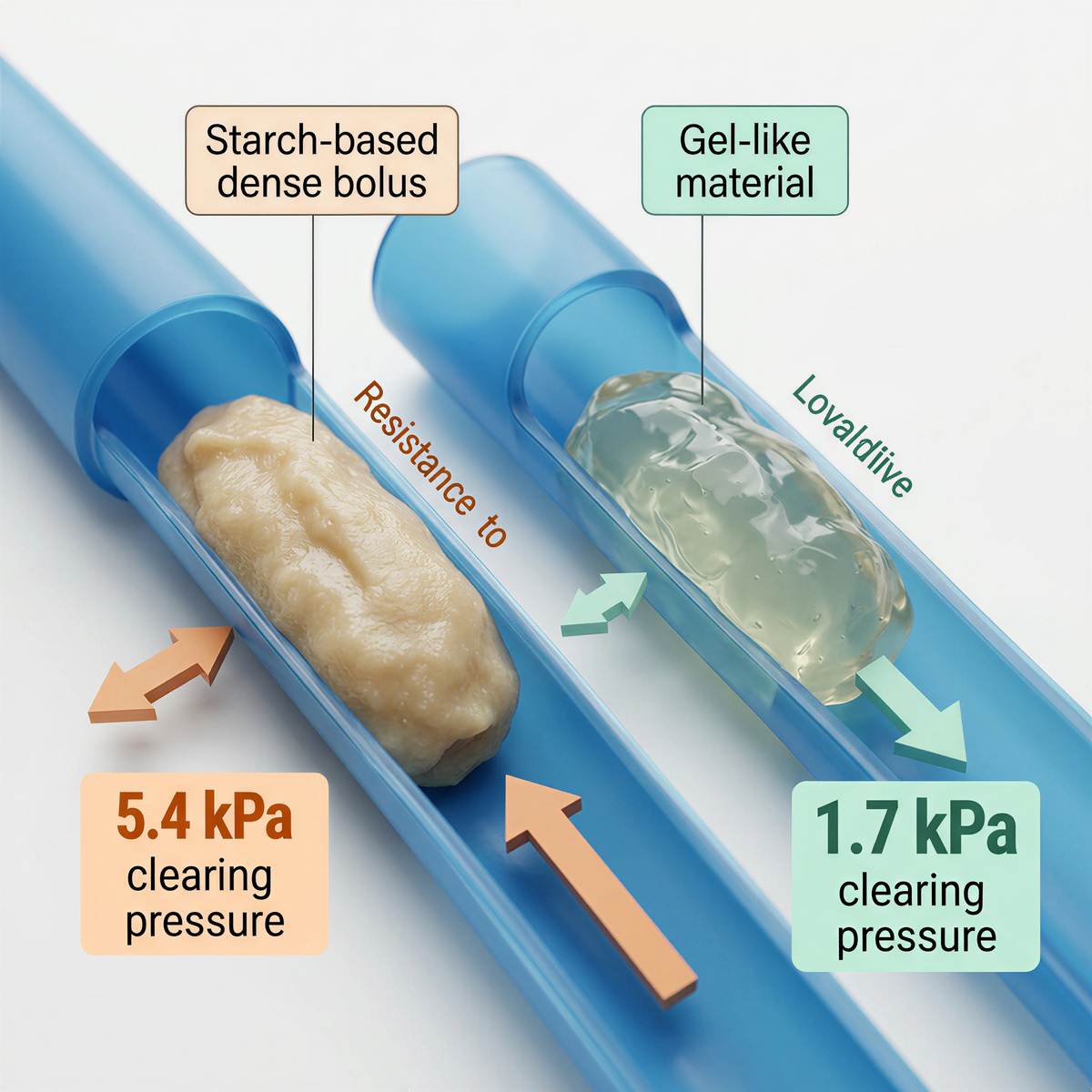 Food bolus resistance comparison for choking rescue device performance