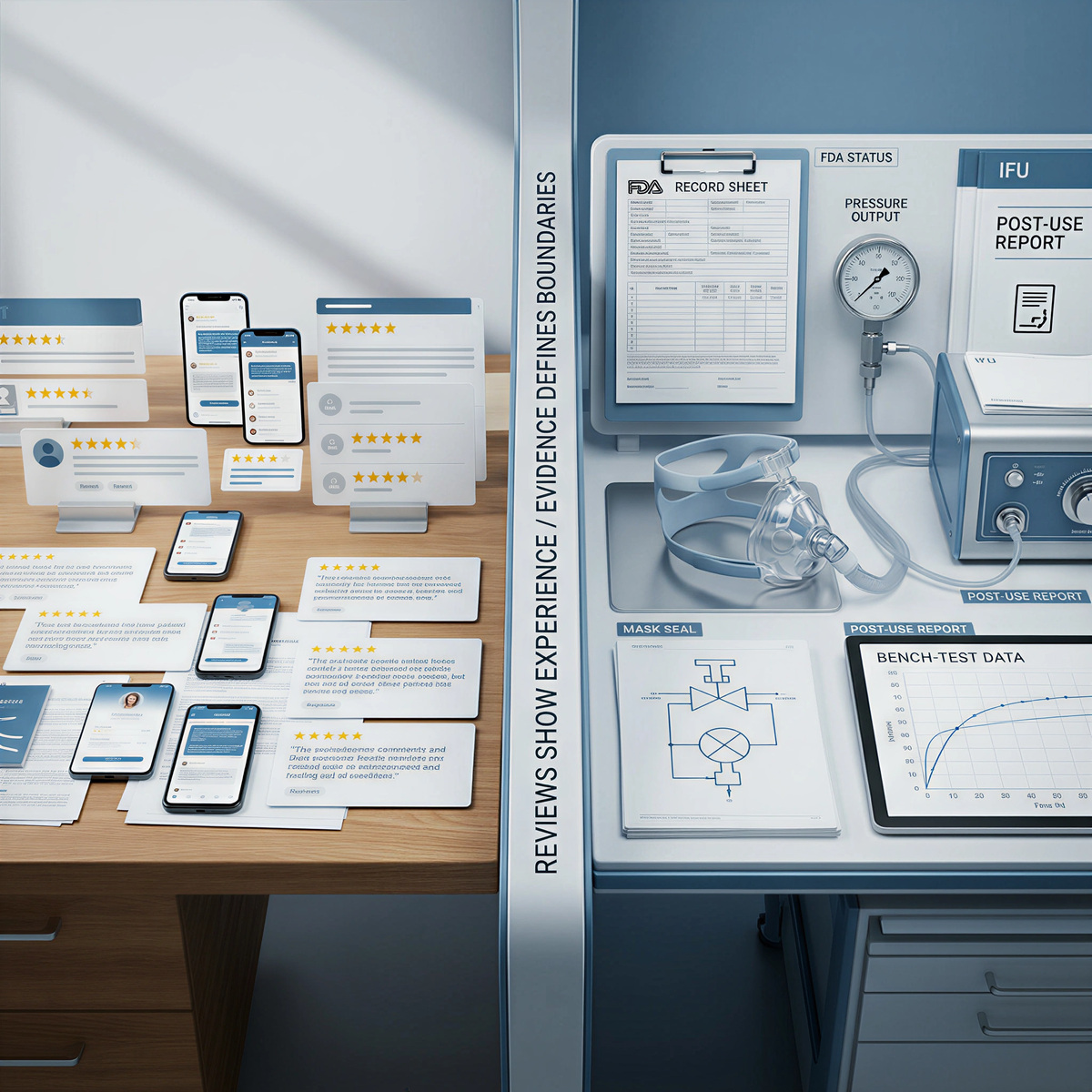 Reviews versus evidence decision matrix for anti choking device reviews