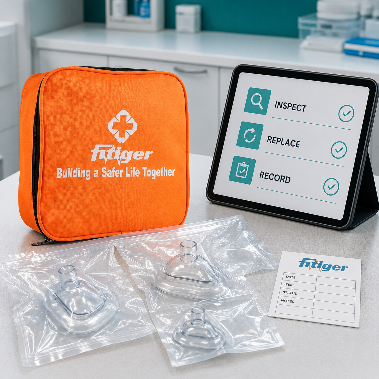 Fitiger replacement mask inspection checklist and record protocol