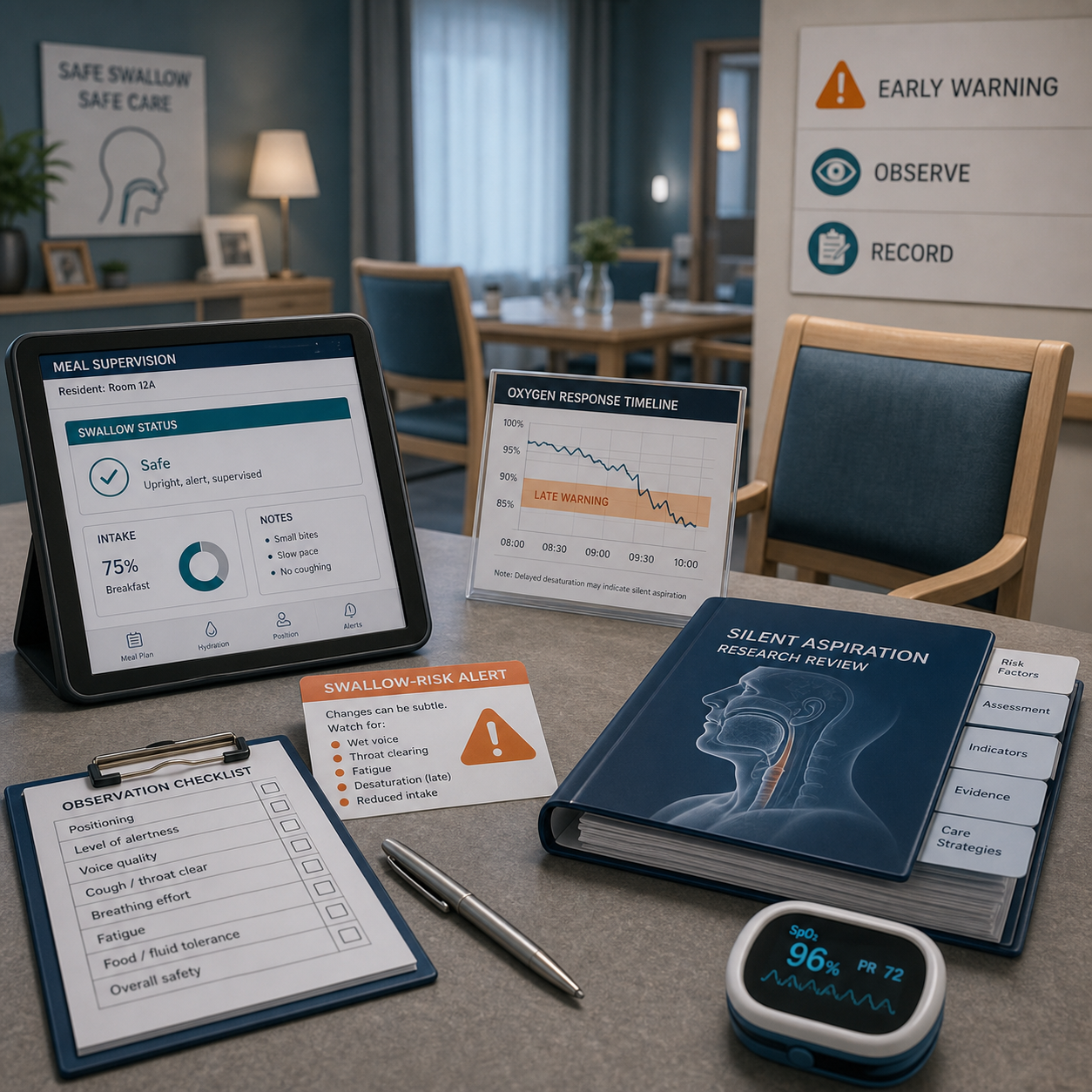 Dysphagia hidden risk observation dashboard in aged care