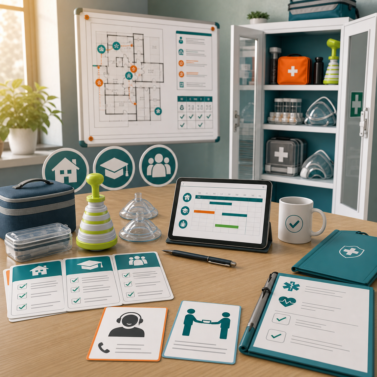 Home school and care emergency readiness planning table