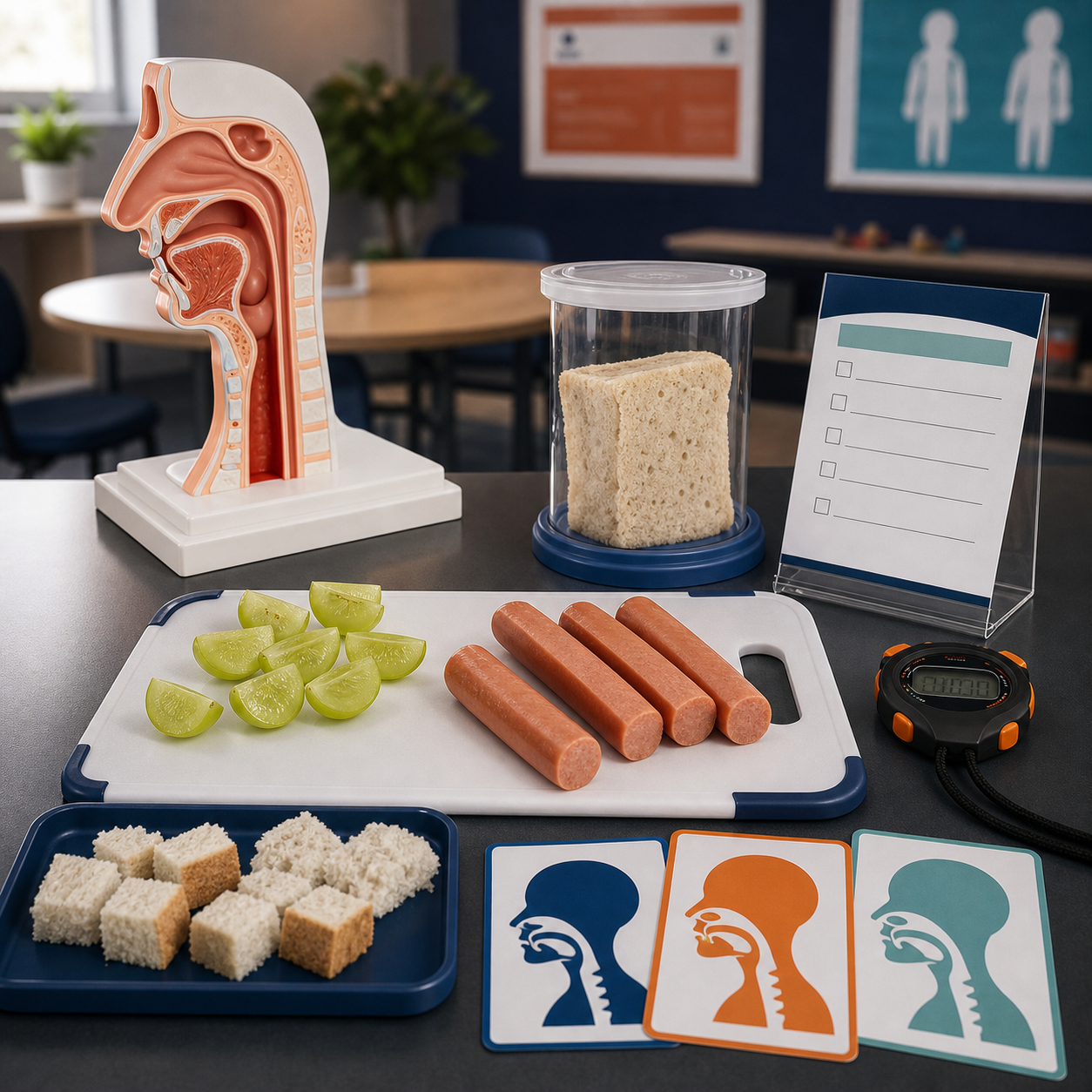School lunch food mechanics and choking rescue training