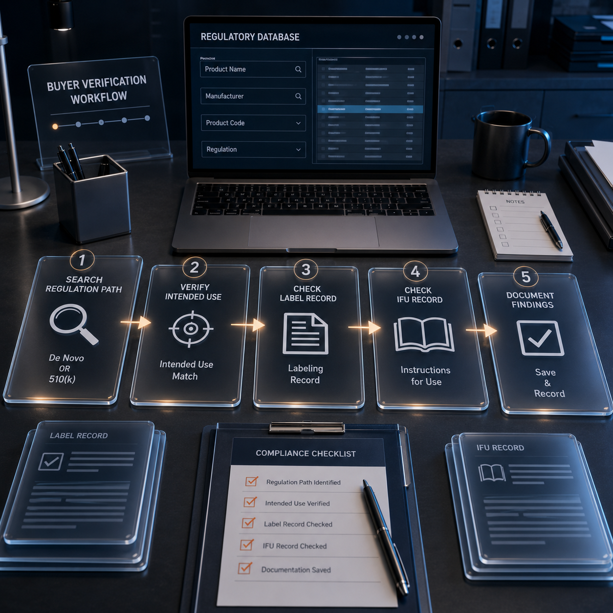 cinematic 3D FDA authorization verification workflow for anti-choking device procurement files