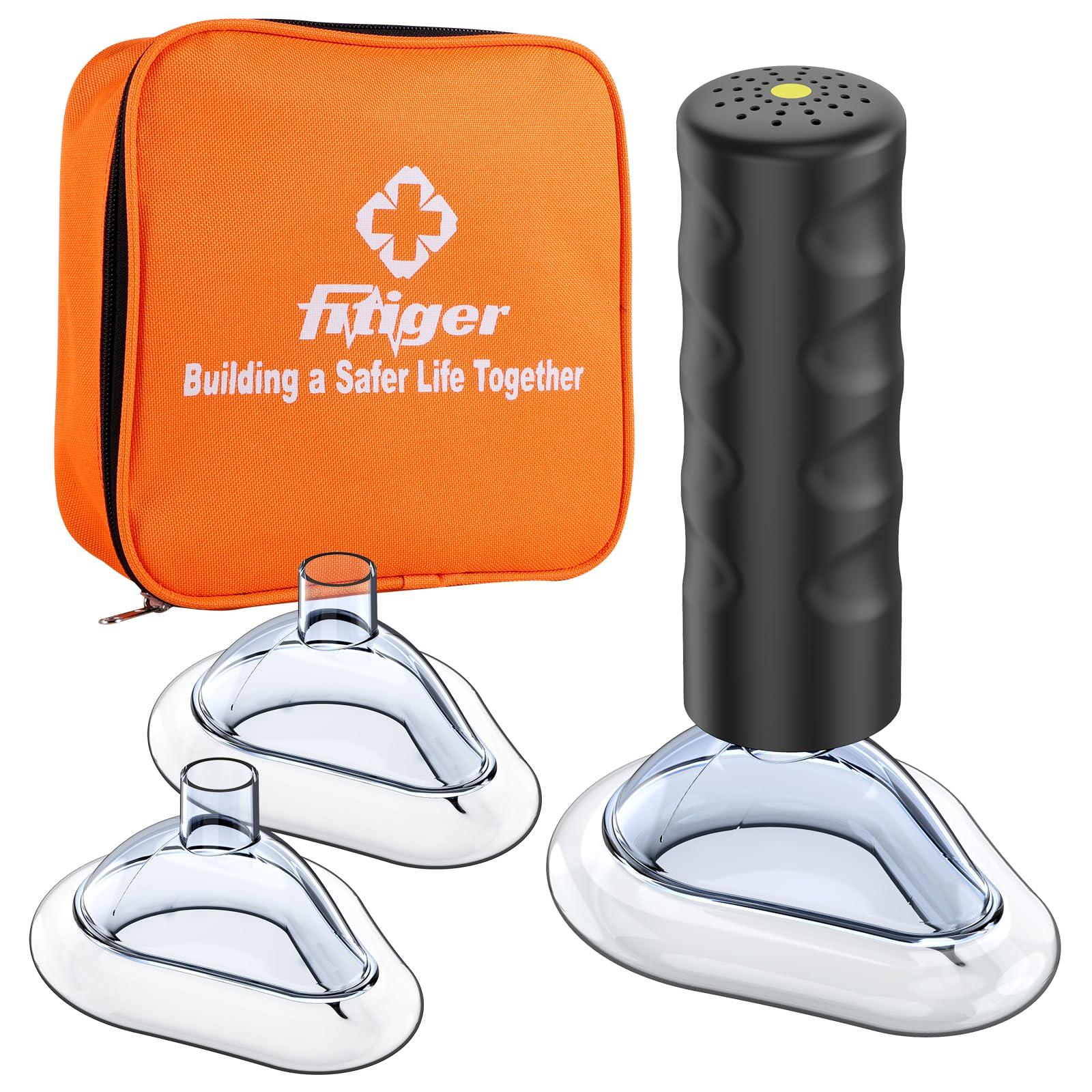 Fitiger portable choking rescue device kit with carry bag and replacement masks