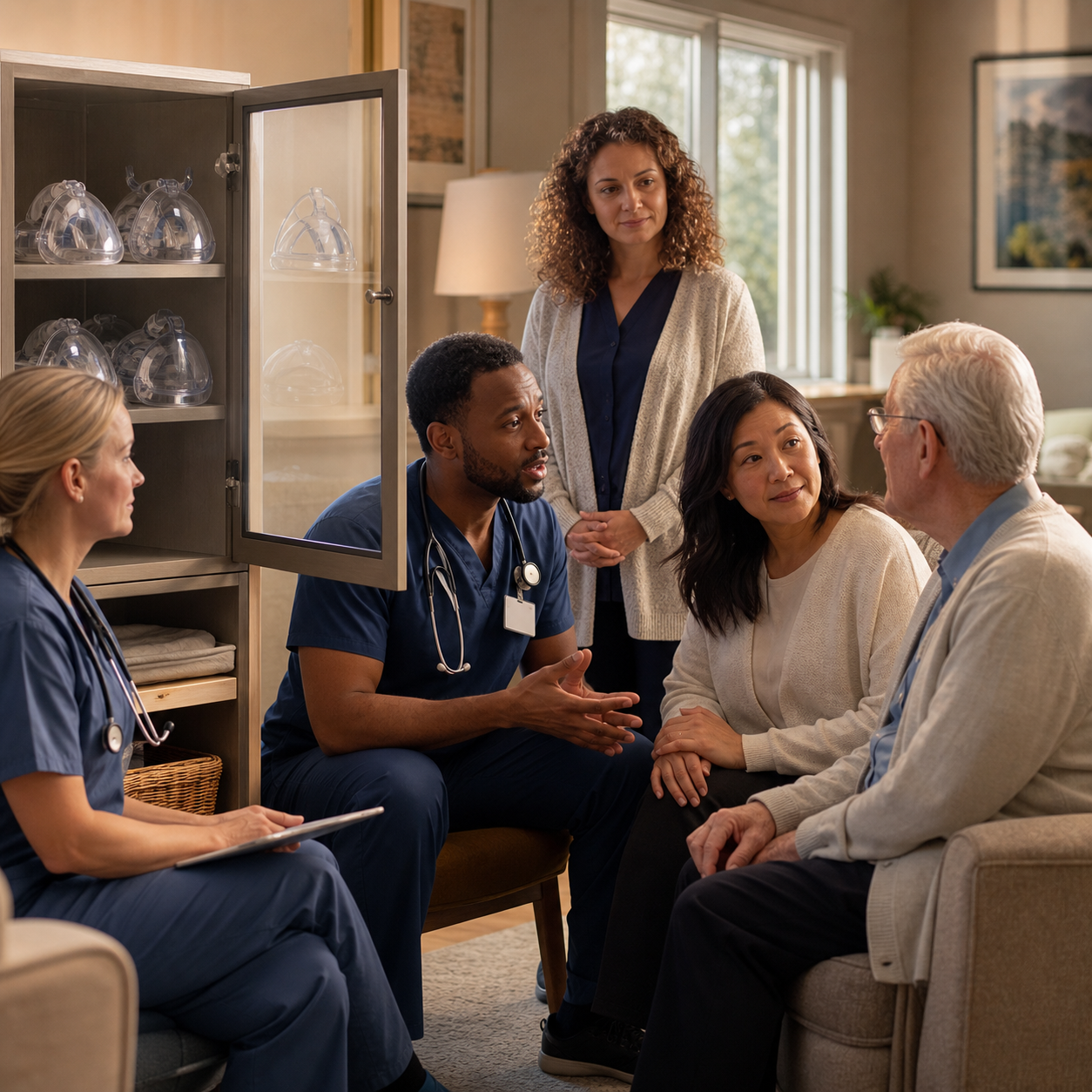 Care team reviews replacement controls for older adults and medically vulnerable residents without staging an emergency