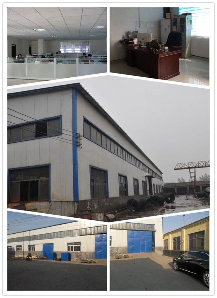 Collage of office interiors and factory buildings