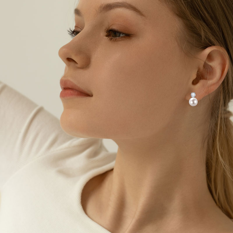 Ruyvia white pearl earrings for everyday outfits and gift settings