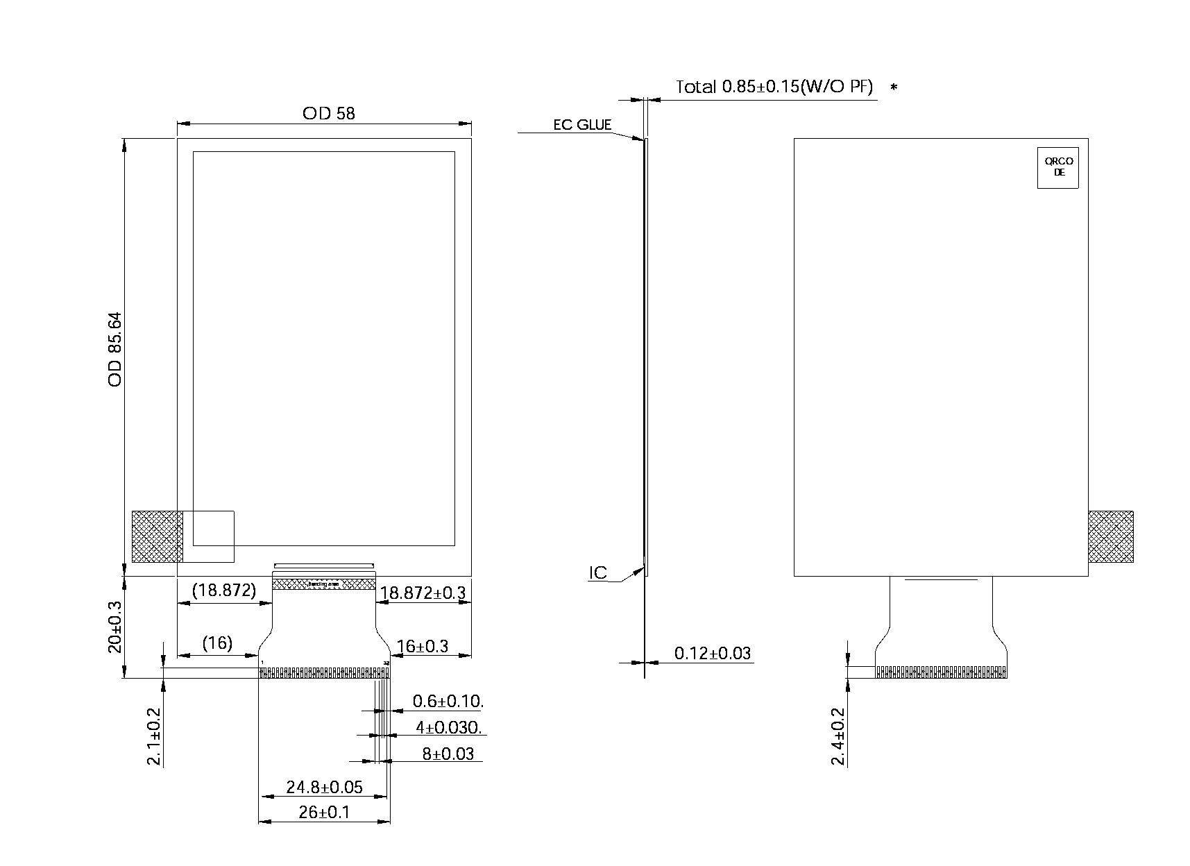 GDEH037E01 mechanical drawing