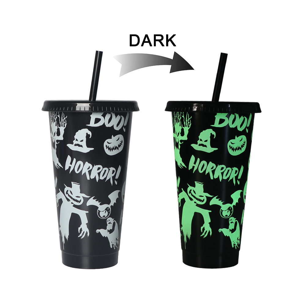 Halloween Pumpkin Magic Color Changing plastic Cup