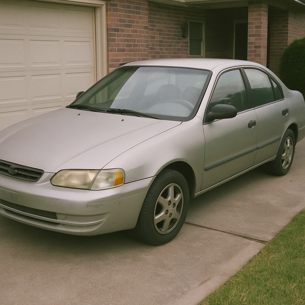 Used car parked in drive way