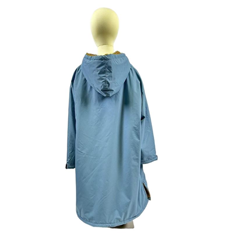 Full length changing robe with long sleeves and hood