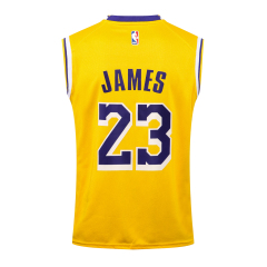 NBA Lakers Round Neck Yellow No. 23 (Hot Pressed)