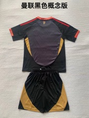 24-25 Manchester United Black Concept Edition Kids+Adult Set