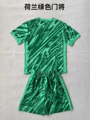24-25 Netherlands, Green Goalkeeper Kids+Adult Set
