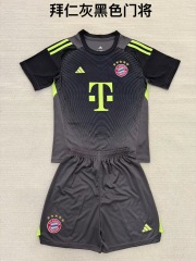 25-26 Bayern Grey Black Goalkeeper Kids+Adult Set